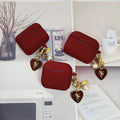 Nexa Vintage Pearl Rose AirPods Case – Wine Red Protective Cover
