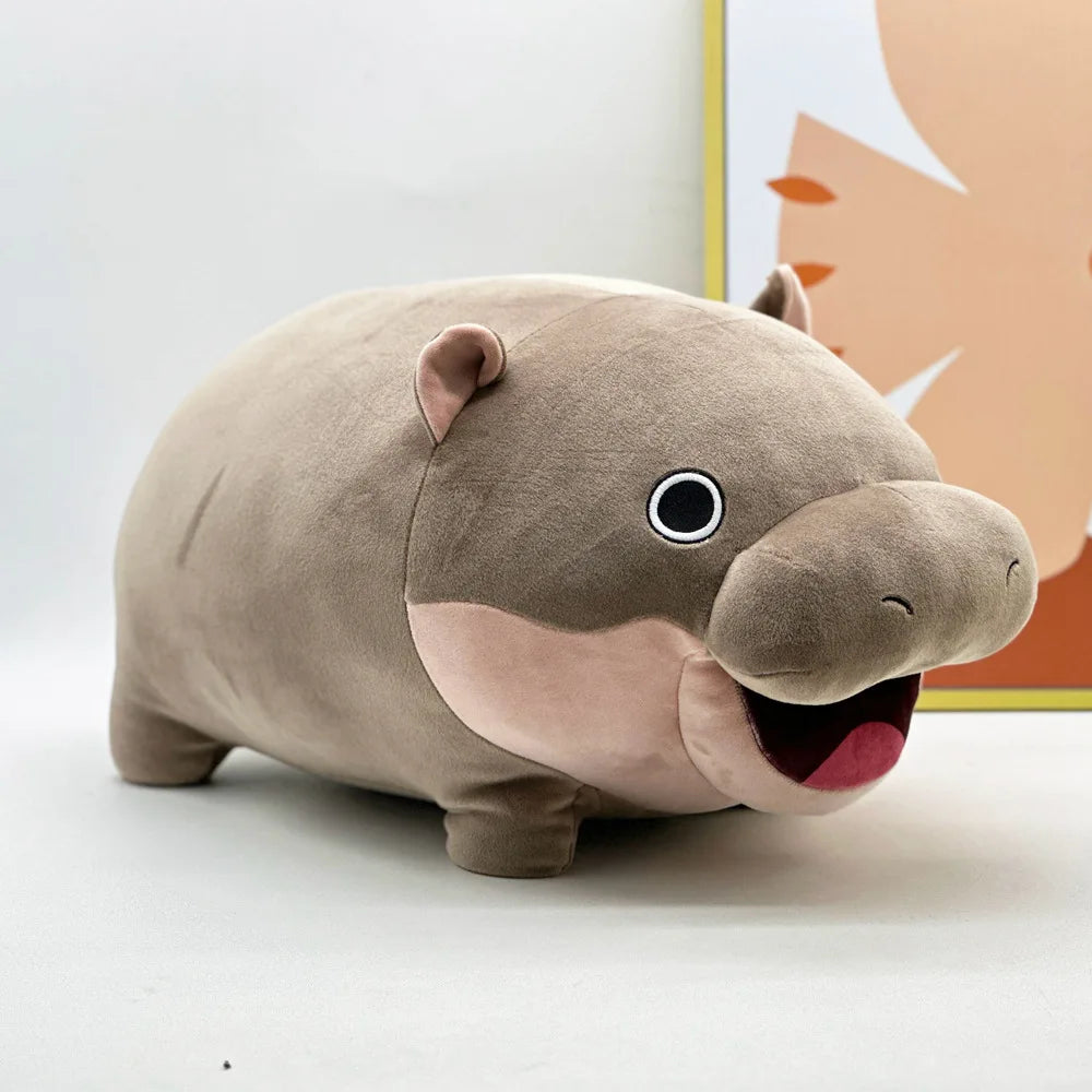 Moo Deng Hippo Plush Pillow – Soft Cute Stuffed Animal