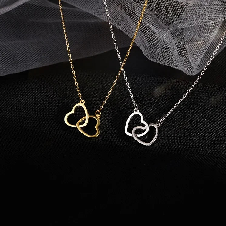 Couple Heart Lock & Key Puzzle Necklace Set – “I Love You” Matching Pendant Gift