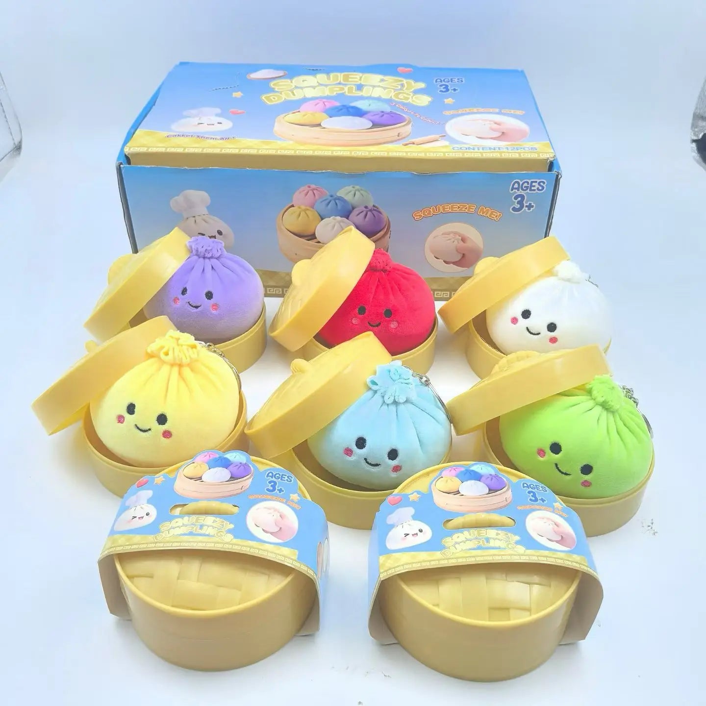 Steamed Dumpling Squishy Fidget Toy – Stress Relief Sensory Plush