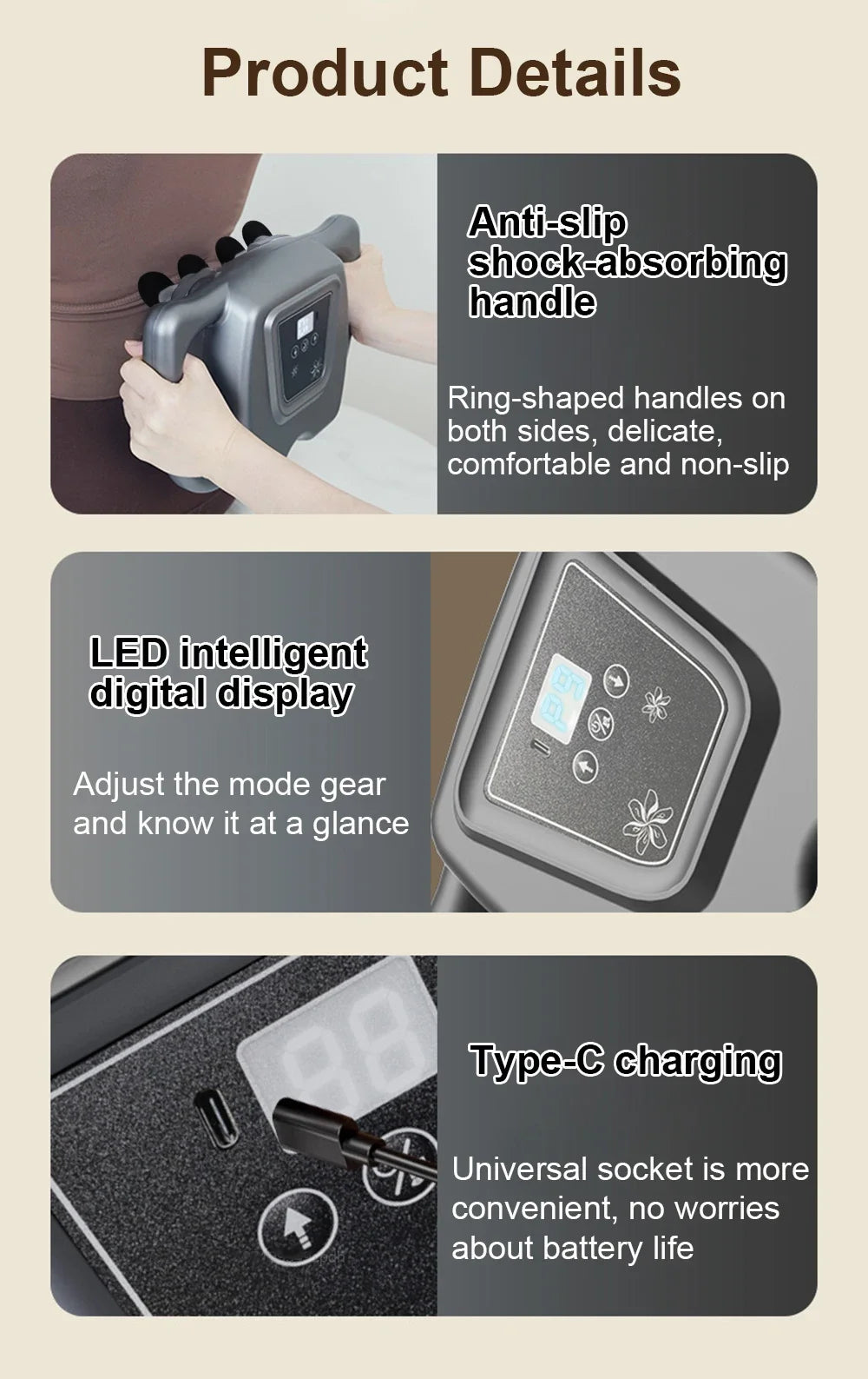 Fascia Gun Muscle Massage Gun Sixteen High Frequency Neck Shoulder Waist Massage Machine Professional Muscle Massage Gun