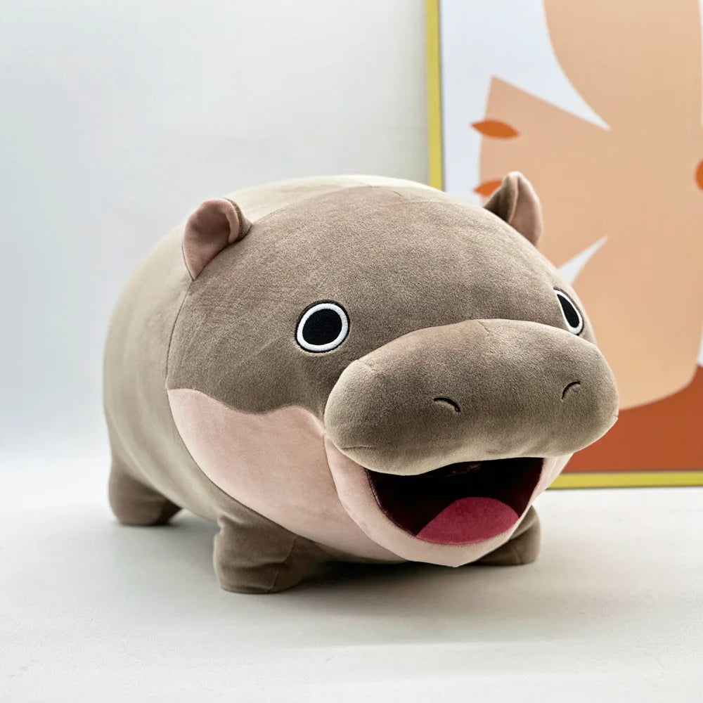 Moo Deng Hippo Plush Pillow – Soft Cute Stuffed Animal